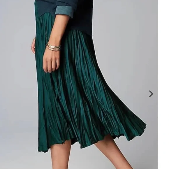 NWT J.Jill Blue Teal Solstice Midi Skirt (size L) - Picture 2 of 9